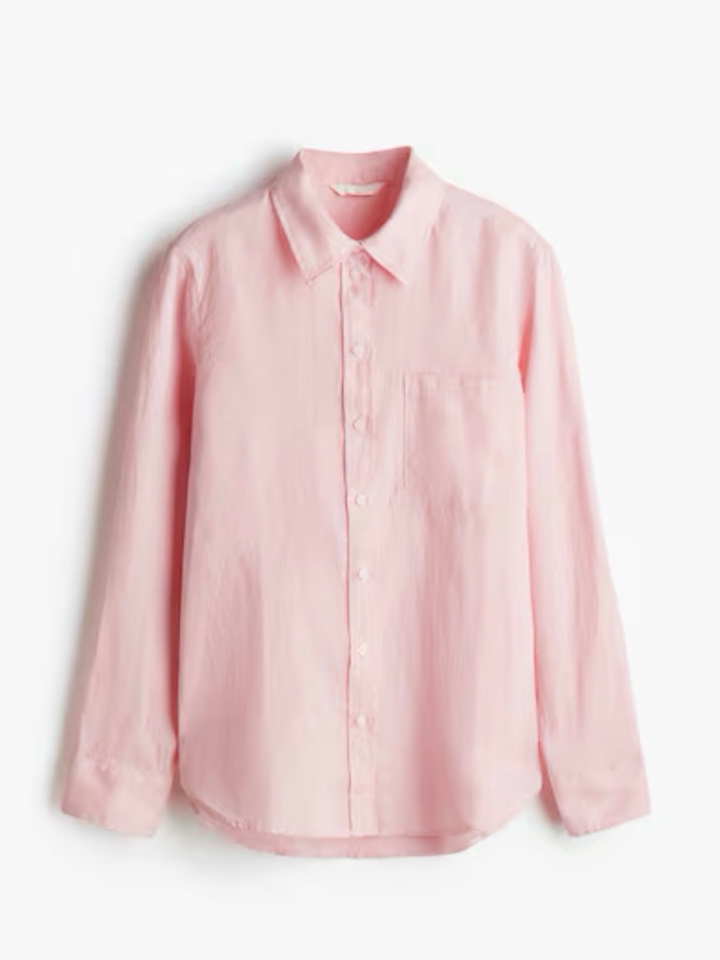 H&M Light Pink Button-Down Linen Shirt